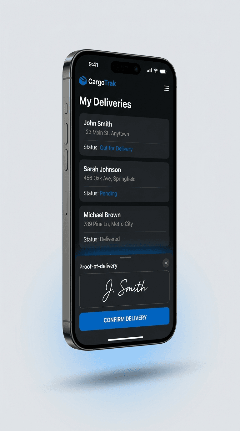 Proof of delivery in the driver's pocket