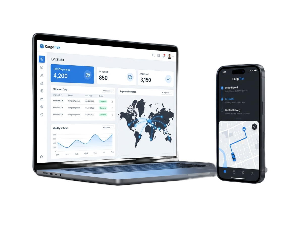 Cargo Trak on desktop and mobile